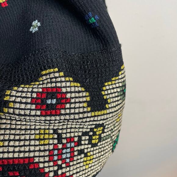 Alexander McQueen Silk Knit Intarsia Fit Flare Short Sleeve Sweater Dress S - Picture 9 of 17